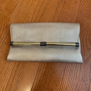 Diane Von Furstenberg Gold Metallic Clutch